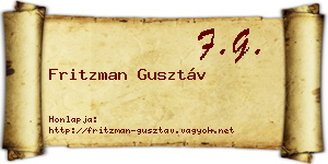 Fritzman Gusztáv névjegykártya