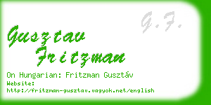 gusztav fritzman business card